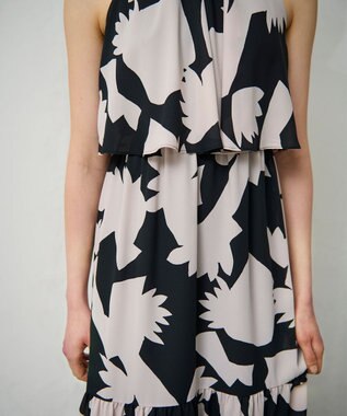 GRACE CONTINENTAL キカプリントホルタードレス ブラック