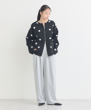 earth music&ecology レースレイヤード風スウェットパンツ Gray Mixture