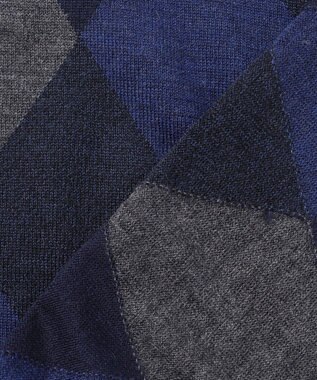 JOSEPH ABBOUD 【滑らかな肌触り/洗える】 エクストラファインメリノアーガイルクルーネック  ニット ネイビー系7