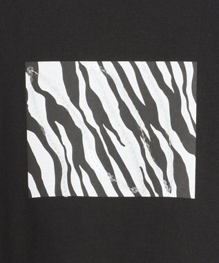 ICB L 【接触冷感・UVケア・洗える】ゼブラ柄 TEE ブラック系