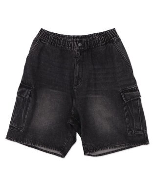 WEGO 【SMLサイズ展開】イージーバギーデニムカーゴショーツ デニムブラック