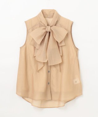 GRACE CONTINENTAL シアーボウタイノースリーブ ベージュ