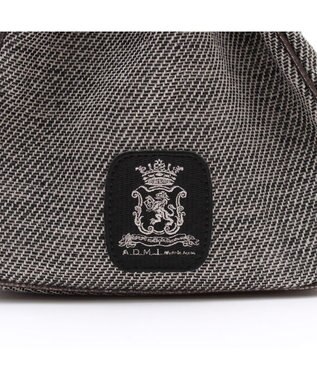 A.D.M.J. リネンラメクロス/前金具付トート32cm(Dカン＋) BLACK