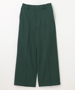 ANY L 【洗濯機可/ストレッチ/ウエストゴム/裏起毛】マルチファンクションストレッチワイドパンツ グリーン