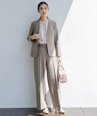 ANY SIS ビューティサーモ2WAYストレッチ ワイドパンツ グレージュ