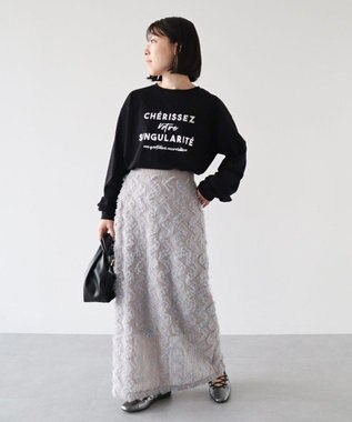 Green Parks チュールフリルＩラインスカート Gray