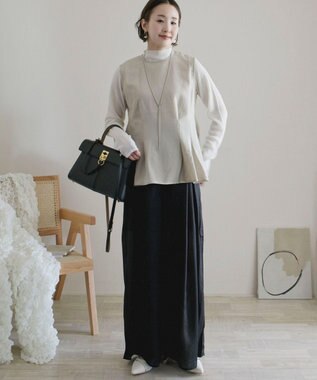 Green Parks AnriettMusee ラメ切替スリーブリブシアーニット Off White