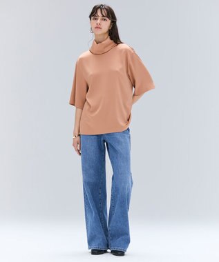 BEIGE， 【洗える・Precious 11月号掲載】LLOYD / ハンマーサテンロールカラー半袖ブラウス Coral