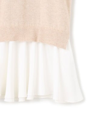 23区 L 【23区×Oggiコラボ】フレアサテンコンビ ラメニット ベージュ系