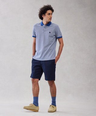 J.PRESS MEN 【大人気】アメリカンコットン鹿の子ボーダー バックブルポロシャツ ブルー系1