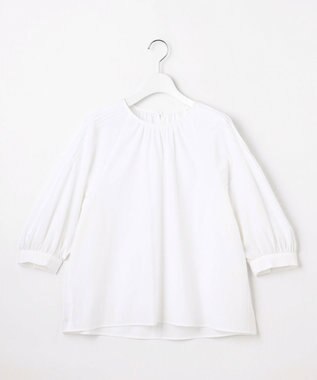 自由区 【カタログ掲載】シアーソフトシャンブレークロップド丈 ブラウス ホワイト