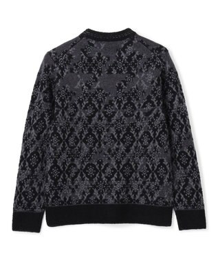 JOSEPH HOMME オーナメントブークレ　クルーネックニット ブラック系