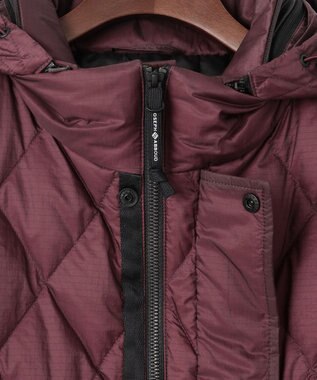 JOSEPH ABBOUD MOUNTAIN 【軽量/撥水】 フーデットキルティング ダウンブルゾン ワイン系