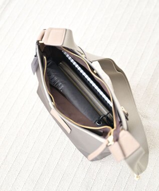 Hekhèr Le Style de Vie 新色追加【日本製】PUコートコットンキャンバス ショルダーバッグ グレージュ