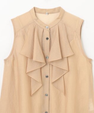 GRACE CONTINENTAL シアーボウタイノースリーブ ベージュ