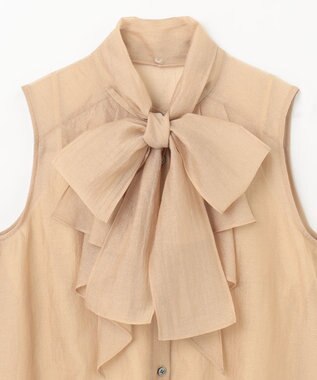 GRACE CONTINENTAL シアーボウタイノースリーブ ベージュ