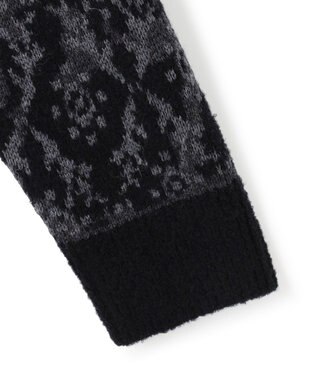 JOSEPH HOMME オーナメントブークレ　クルーネックニット ブラック系