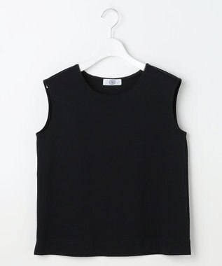 J.PRESS LADIES S スムースジャージー ノースリーブ カットソー ブラック系