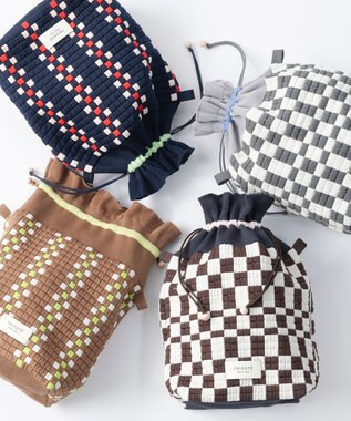 TRICOTE ピクセル巾着ポーチバッグ 87BROWN