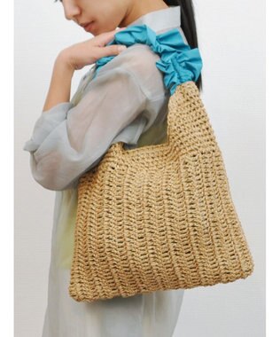 UNBILLION cachecache フリルワンハンドルペーパー手編みトート ブルー