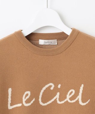 Feroux 【洗える】レタードロゴ プルオーバーニット ダークブラウン系