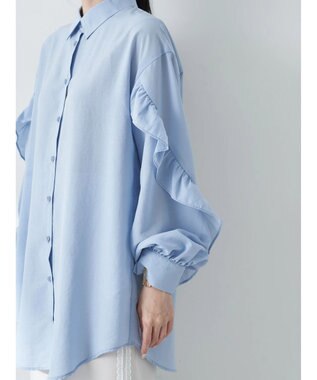 earth music&ecology フリルスリーブシャツ Sax