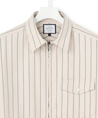 J.PRESS YORK STREET 【UNISEX】フロントジップ シャツ ホワイト系1