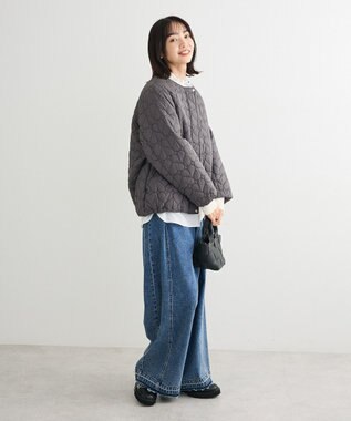 Green Parks ・ｓｗｉｎｇ　ｂｙ　ハートキルトコクーンブルゾン Charcoal Gray