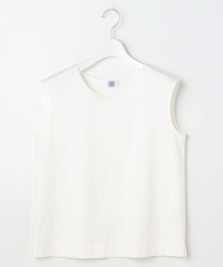 J.PRESS LADIES S スムースジャージー ノースリーブ カットソー ホワイト系