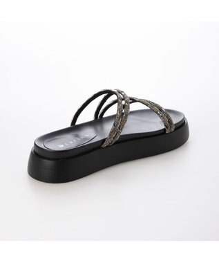 MODE ET JACOMO <carino>厚底ビジューサンダル ブラック
