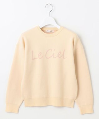 Feroux 【洗える】レタードロゴ プルオーバーニット アイボリー系