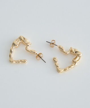 earth music&ecology メタリックハートフープピアス