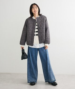 Green Parks ・ｓｗｉｎｇ　ｂｙ　ハートキルトコクーンブルゾン Charcoal Gray