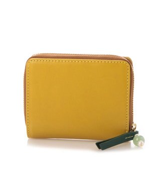 UNBILLION perche ジェムストーンチャームハーフラウンドウォレット ライトイエロー