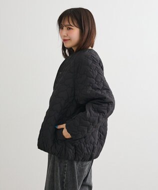 Green Parks ・ｓｗｉｎｇ　ｂｙ　ハートキルトコクーンブルゾン Black