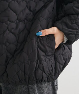 Green Parks ・ｓｗｉｎｇ　ｂｙ　ハートキルトコクーンブルゾン Charcoal Gray