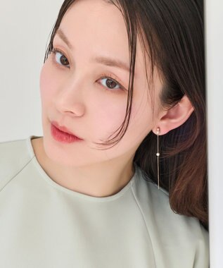 Phoebe 【金属アレルギー対応】ルミナスパールロングセラミックピアス　シャンパンゴールド シャンパンゴールド