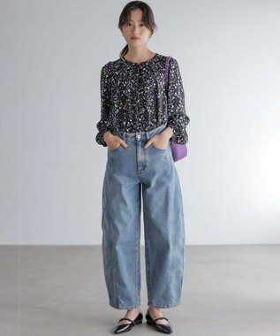 組曲 S プティフラワープリント ブラウス ブラック系5