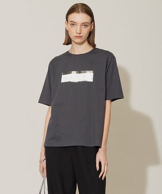 ICB 【接触冷感・UVケア・洗える】ロゴＴＥＥ カットソー チャコールグレー系