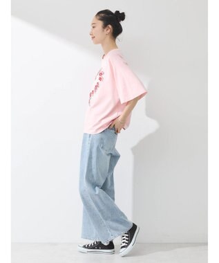 earth music&ecology ラメ刺繍ハートロゴＴ Pink