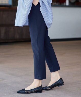 Tiaclasse L 日本製サーラドライ・テーパードパンツ ネイビー