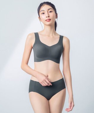 Wing ノンワイヤーブラ 【フィットトップ】 よく伸びて快適フィット 身生地部は吸汗速乾 MB1010 ウイング／ワコール グレー