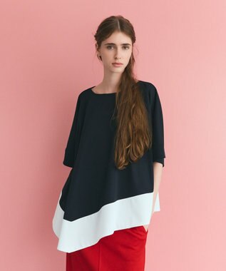 GRACE CONTINENTAL バイカラーアシメトップ