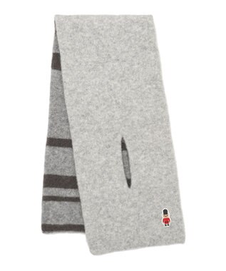 MOONBAT MACKINTOSH PHILOSOPHY 【日本製】バッキンガムベア付きウール100%縮絨プチマフラー グレー