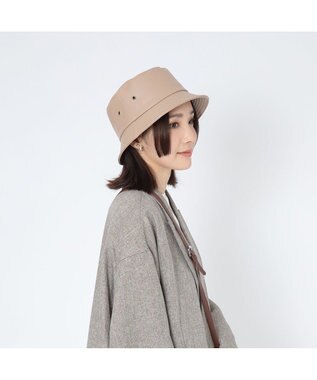林八百吉商店 un chapeau  エコレザーバケットハット ベージュ