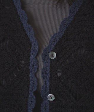 AMERICAN HOLIC クロシェ風ニットベスト Black