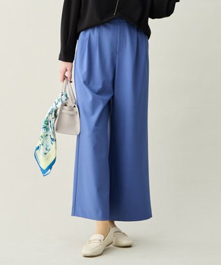 ANY イージーケアライトストレッチワイドパンツ ブルー