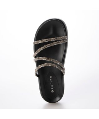 MODE ET JACOMO <carino>厚底ビジューサンダル ブラック