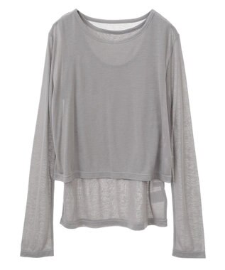 Green Parks ・Ｐｅｔｉｔ　Ｆｌｅｕｒ　レイヤードシアープルオーバ Gray