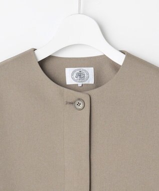 J.PRESS LADIES S 【WEB限定カラーあり】ツムギートflannel ノーカラー ジャケット ベージュ系